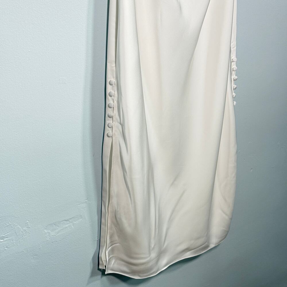 BHLDN Sachin & Babi Dylan White Satin Slip Midi Bridal Dress Lace Back Button 14 - Picture 5 of 9